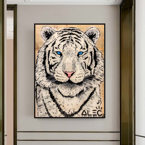White Tiger Poster: Stunning Art of Majestic White Tigers-Wall Posters