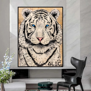 White Tiger Poster: Stunning Art of Majestic White Tigers-Wall Posters
