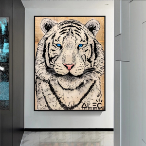 White Tiger Poster: Stunning Art of Majestic White Tigers-Wall Posters