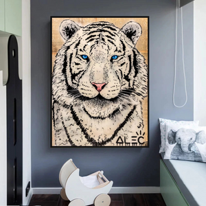 White Tiger Poster: Stunning Art of Majestic White Tigers-Wall Posters