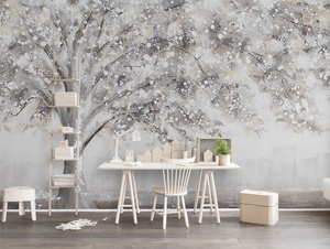 Widespread Tree Grey Theme Wallpaper Murals-Trees Wallpaper