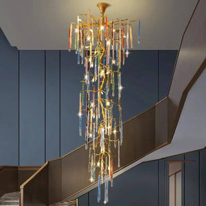 Winter Tree Colourful Crystal Tunes Chandelier Lighting-Staircase Chandelier