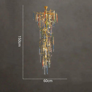 Winter Tree Colourful Crystal Tunes Chandelier Lighting-Staircase Chandelier