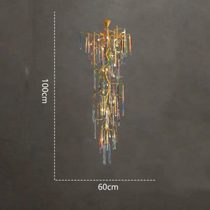 Winter Tree Colourful Crystal Tunes Chandelier Lighting-Staircase Chandelier