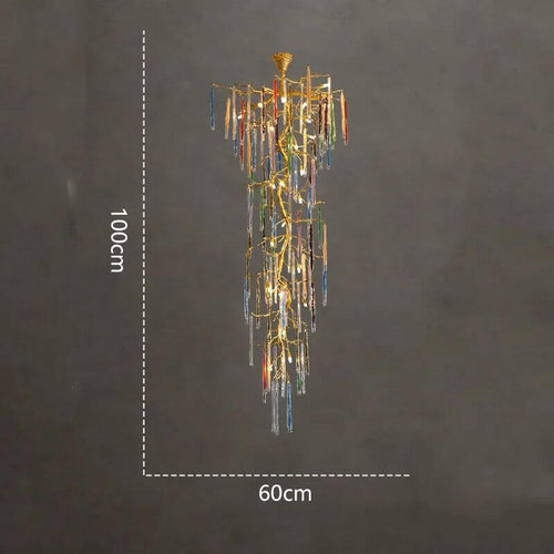 Winter Tree Colourful Crystal Tunes Chandelier Lighting-Staircase Chandelier