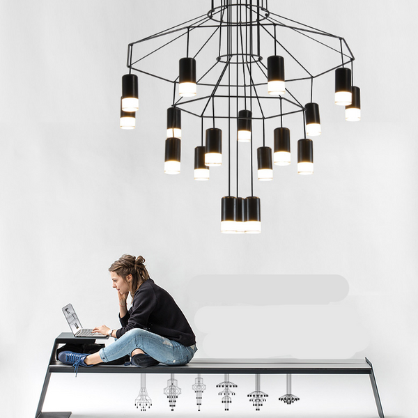 Wireflow LED Chandelier - Illuminate Your Space-Ceiling Chandelier