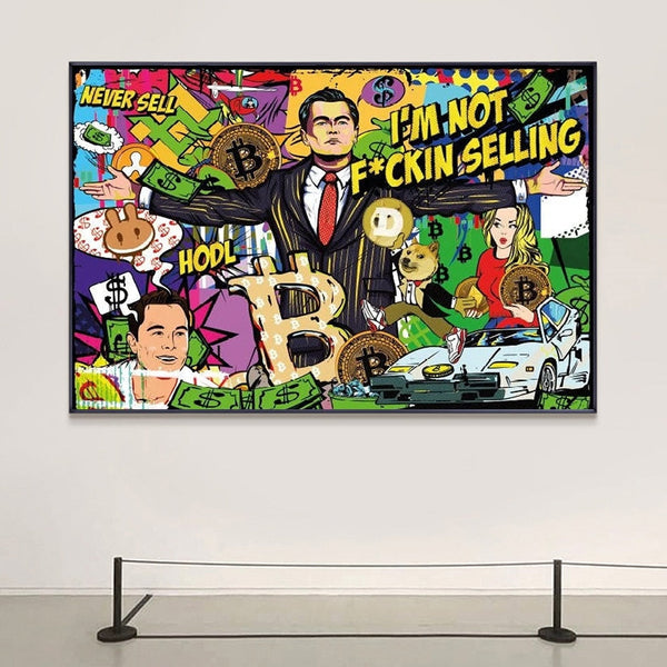Wolf of Wall Street Canvas Art - Bitcoin Millionaire-Wall Posters