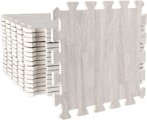 Wood Effect Puzzle Play Mat Tiles – Soft Foam Interlocking Flooring for Safe Play Areas (30x30cm, 1cm Thick)-Toddler Play Mats