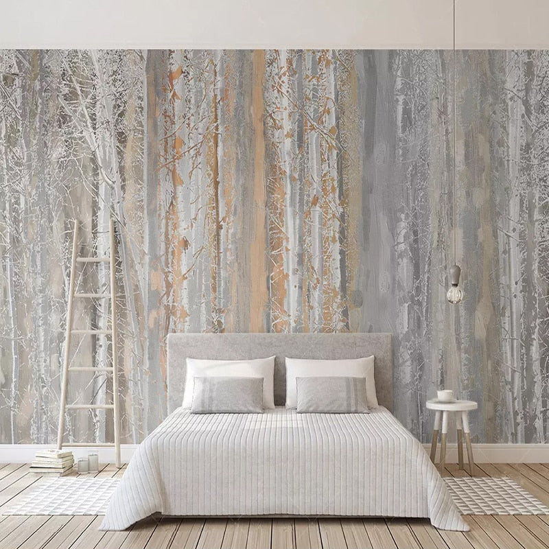 Wood Texture Forest Wallpaper: Transform Your Space-Marble Design Wallpaper