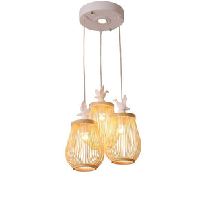 Wooden Bird Cage LED Pendant Light - Bird Pendant Light-Pendant Lights