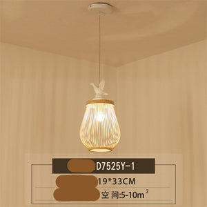Wooden Bird Cage LED Pendant Light - Bird Pendant Light-Pendant Lights