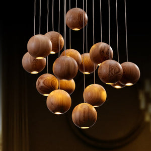 Wooden Globe Pendant Light: Stylish Illumination-Pendant Lights