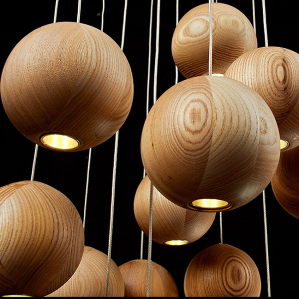 Wooden Globe Pendant Light: Stylish Illumination-Pendant Lights