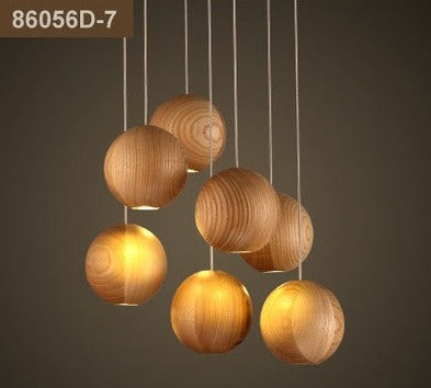 Wooden Globe Pendant Light: Stylish Illumination-Pendant Lights