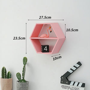 Wooden Hexagon Wall Shelf: for Stylish Storage-Kids Room Nursery Wall Hanging