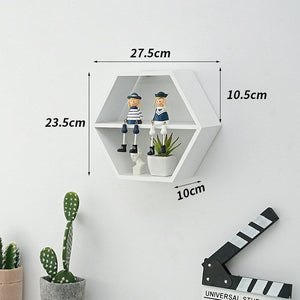 Wooden Hexagon Wall Shelf: for Stylish Storage-Kids Room Nursery Wall Hanging