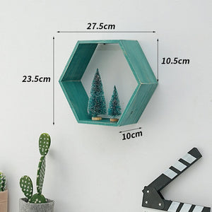 Wooden Hexagon Wall Shelf: for Stylish Storage-Kids Room Nursery Wall Hanging