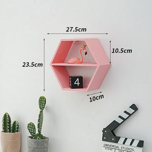 Wooden Hexagon Wall Shelf: for Stylish Storage-Kids Room Nursery Wall Hanging