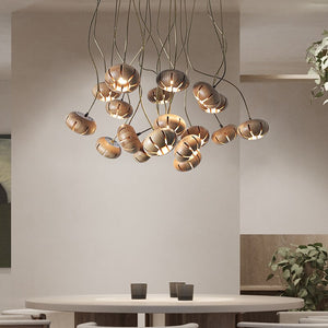 Wooden LED Chandelier: Illuminate with Natural Charm-Pendant Lights