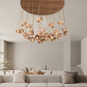 Wooden LED Chandelier: Illuminate with Natural Charm-Pendant Lights