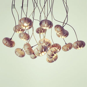 Wooden LED Chandelier: Illuminate with Natural Charm-Pendant Lights