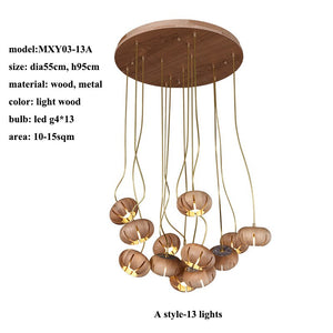 Wooden LED Chandelier: Illuminate with Natural Charm-Pendant Lights