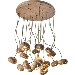 Wooden LED Chandelier: Illuminate with Natural Charm-Pendant Lights