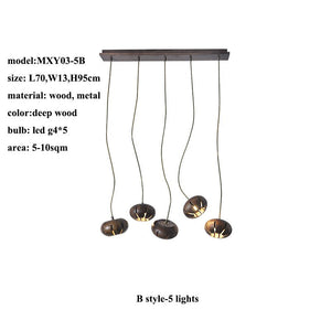 Wooden LED Chandelier: Illuminate with Natural Charm-Pendant Lights