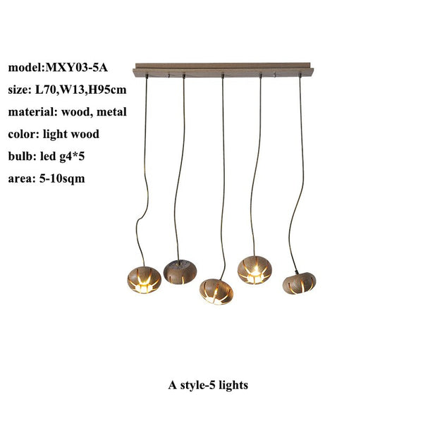 Wooden LED Chandelier: Illuminate with Natural Charm-Pendant Lights