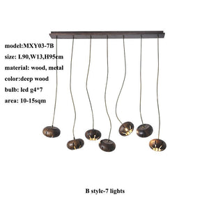 Wooden LED Chandelier: Illuminate with Natural Charm-Pendant Lights