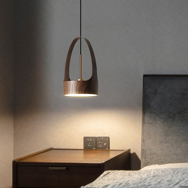 Wooden Style Pendant Bedside Light – Hanging Lamp-Pendant Lights