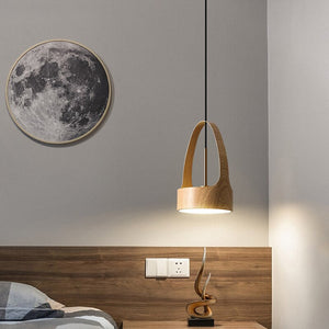 Wooden Style Pendant Bedside Light – Hanging Lamp-Pendant Lights