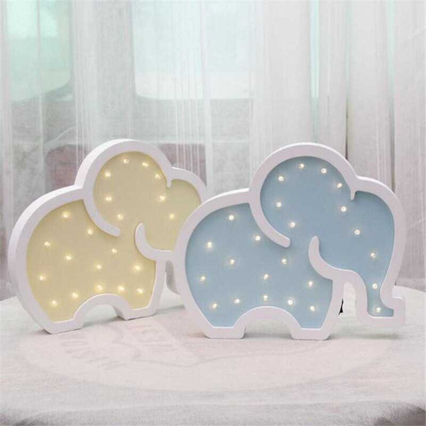 Woodiness Baby Elephant LED Bedside Lamp - Kids Bedside Lamp-Kids Room Nursery Lighting