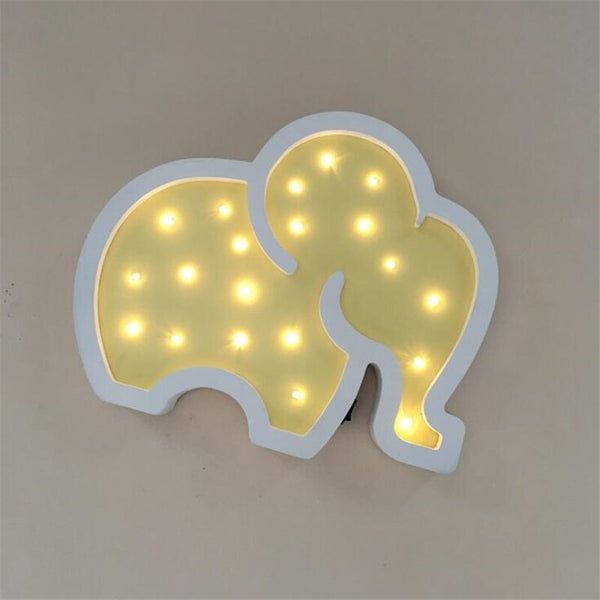 Woodiness Baby Elephant LED Bedside Lamp - Kids Bedside Lamp-Kids Room Nursery Lighting