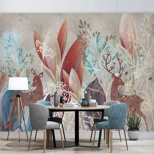 Woodland Wallpaper Mural: Create a Serene Atmosphere-Flower & Leaf Wallpaper