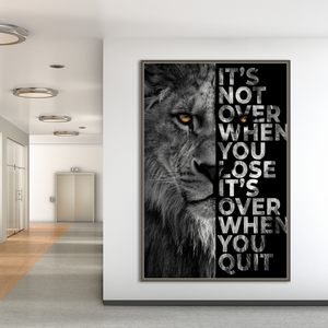 Words Never Quit Poster: Lions Canvas Wall Art-Wall Posters