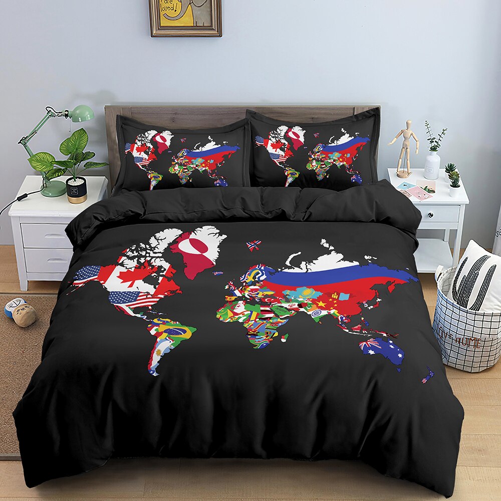 World Map Bedding Set – Discover Global Charm-Bedding Set Kids