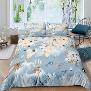World Map Bedding Set: Explore the Globe-Bedding Set Kids
