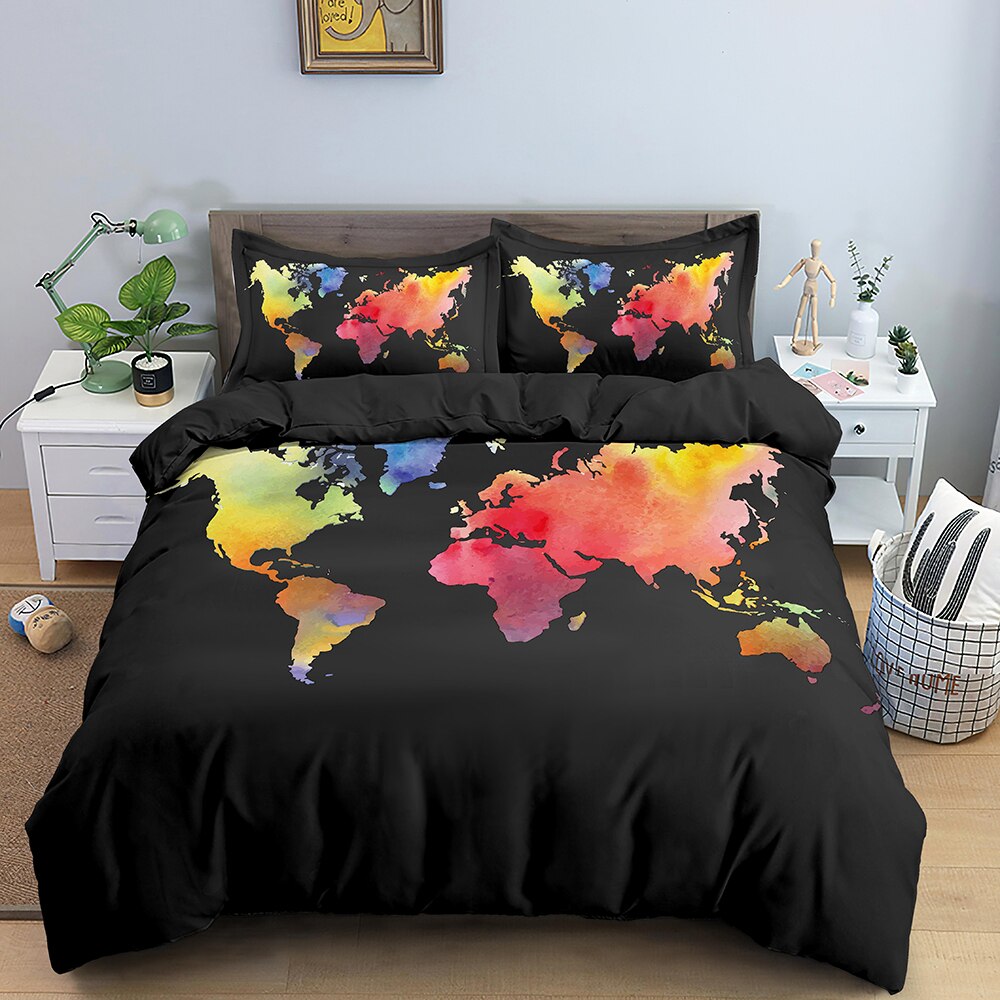 World Map Bedding Set - Perfect Set for Your Bedroom-Bedding Set Kids