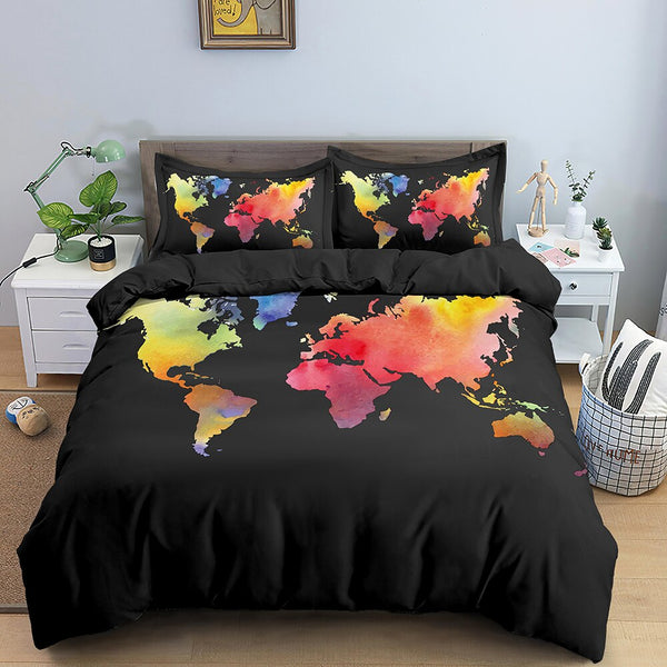 World Map Bedding Set - Perfect Set for Your Bedroom-Bedding Set Kids