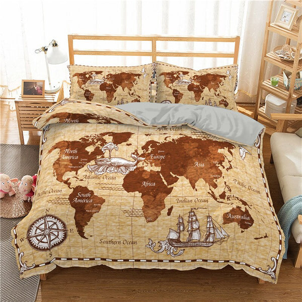 World Map Bedding Set - Stunning Designs for Your Bedroom-Bedding Set Kids