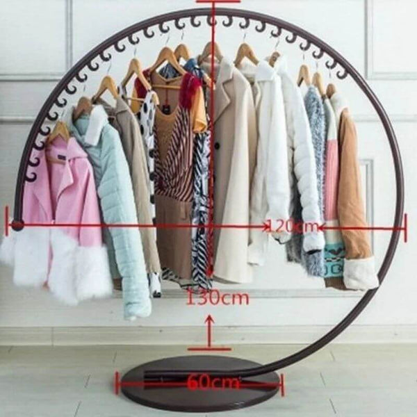 Wrought Iron Circular Floor Standing Coat Rack-Drying Racks & Hangers