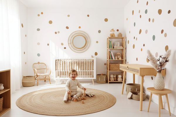 Boho Nursery Polka Dot Wall Stickers for Kids Polka Dot Pebbles-Home Decor Decals