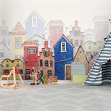Colorful Houses Theme Wallpaper - Nursery Wallpaper