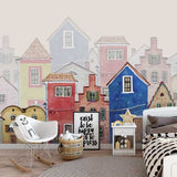 Colorful Houses Theme Nursery Wallpaper BabiesDecor