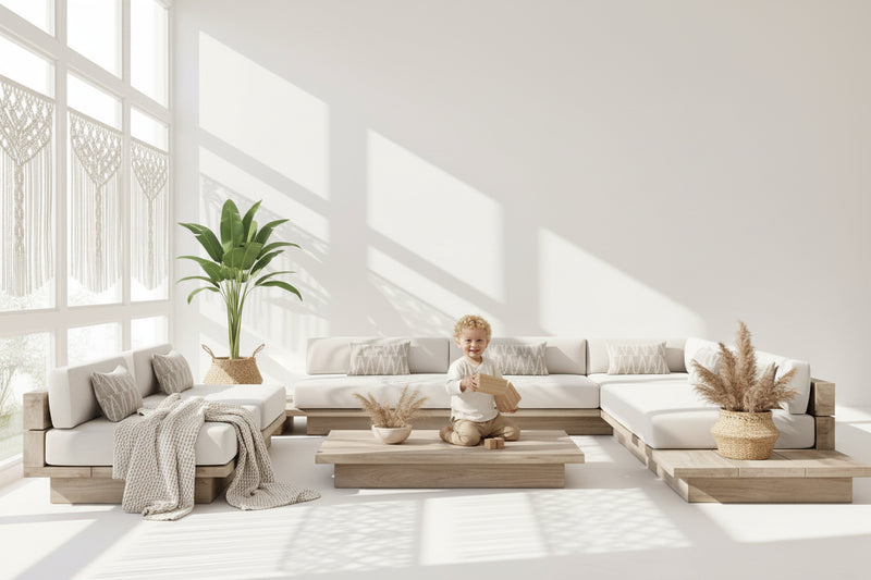 Courtyard Luxury Modular Outdoor Sofa Set – Premium Solid Wood Garden &amp; Patio Seating-BabiesDecor.com