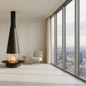 Firewood Atomised Suspension Hanging Gas Fireplace for Luxury Homes-BabiesDecor.com
