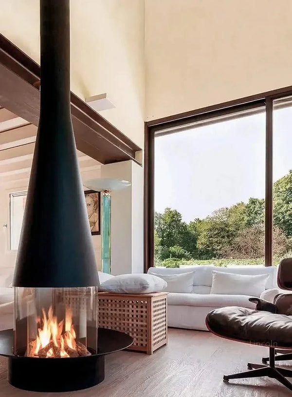 Firewood Atomised Suspension Hanging Gas Fireplace for Luxury Homes-BabiesDecor.com