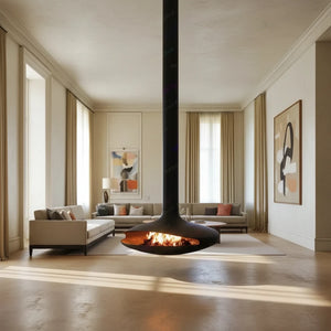 Firewood Saucer Hanging 360° Rotatable Fireplace – Modern Suspended Fireplace-BabiesDecor.com