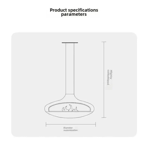 Firewood Saucer Hanging 360° Rotatable Fireplace – Modern Suspended Fireplace-BabiesDecor.com